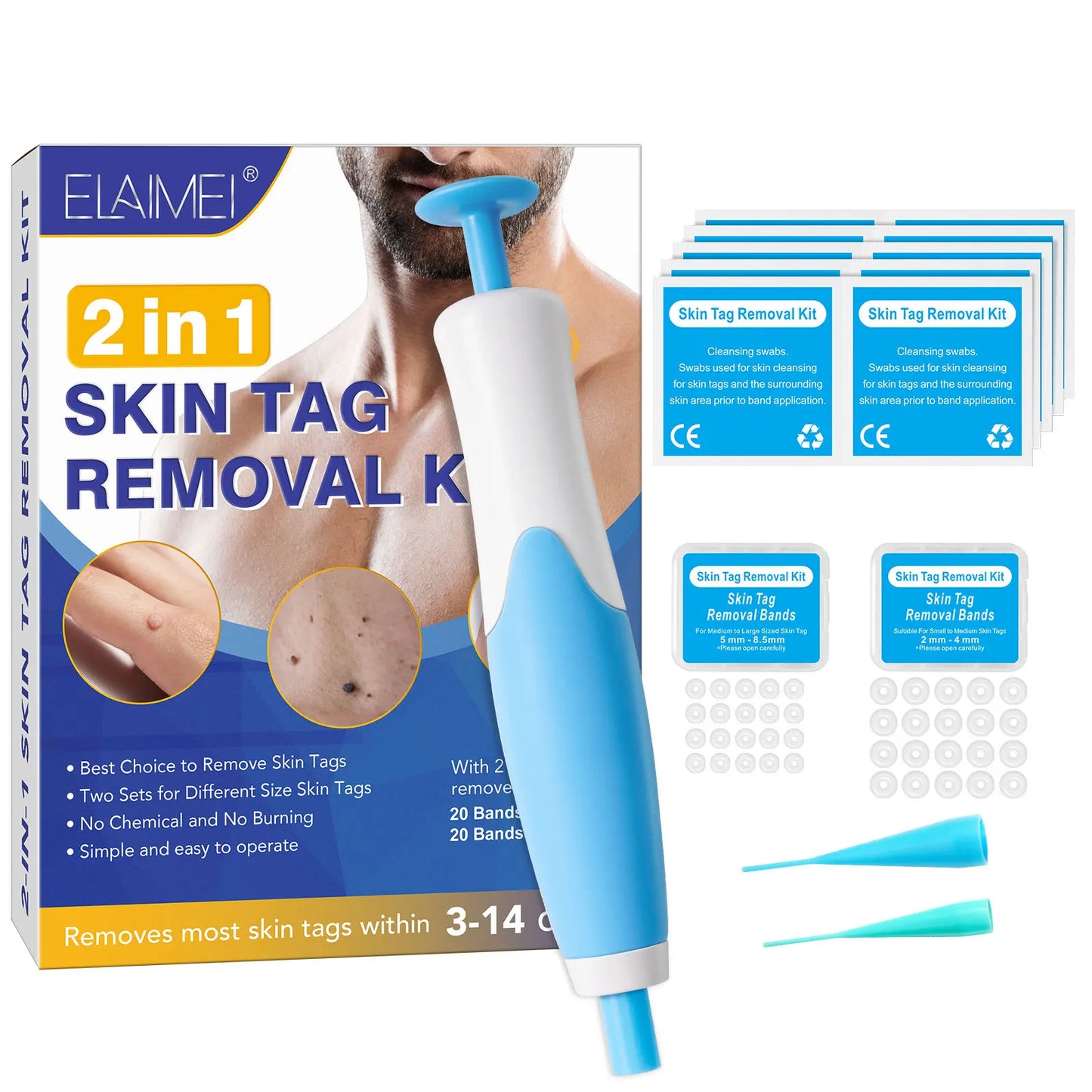 Auto Skin Tag Kit Painless Mole Wart Skin Tag Treatments Body Facial Beauty Tool